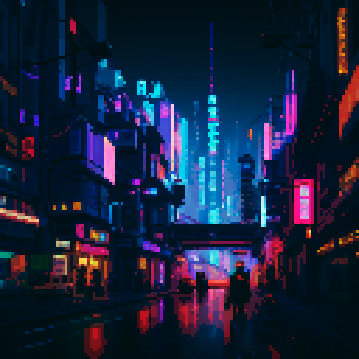 Cyberpunk city at night, cinematic 