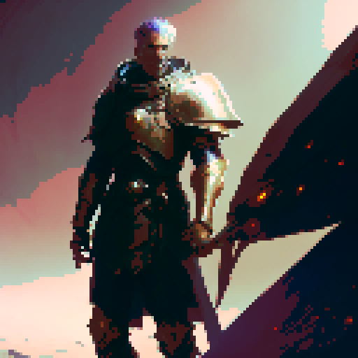 Human Male Paladin, adorned in large plate armor, emanating a godly aura, basked in the radiant sunlight, wielding a mighty mace, In a stoic pose, ready for battle in a fantasy Medieval RPG style