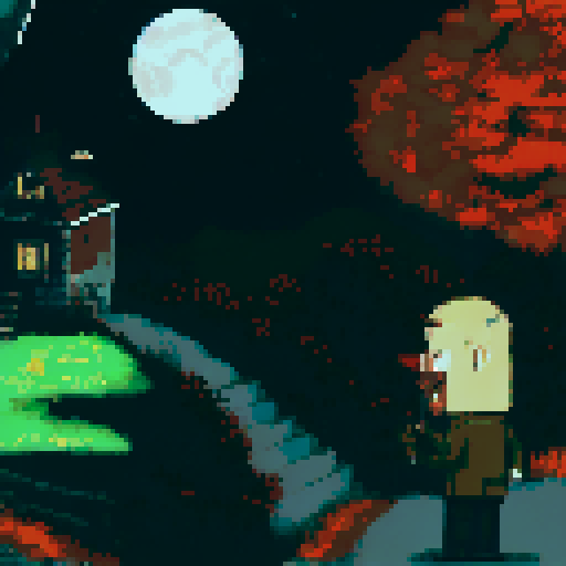 Square jaw protagonist in the bottom right with cigarette and shiny golden gun in left hand, dark green top, brown trousers,  only change the character