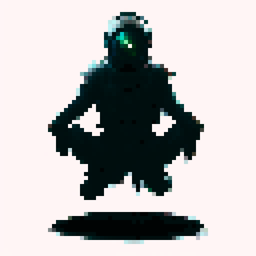 a space warrior levitating