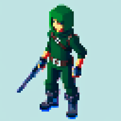 Game character rogue-like game with top view, regular guy with weapon, cyberpunk, gray background, 16-bit, control time abilities, gray background, running animation, running state, runs