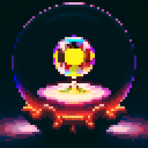 Crystal ball with text inside, the text says 50% OFF