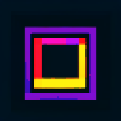 blueberry art frame, pixelated fruits, vibrant colors, void inside, dark background, sRGB