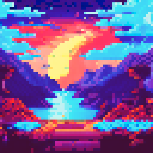 Space Galaxy pixelated landscapes