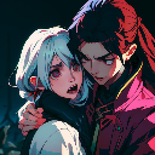 vampire biting someone's neck