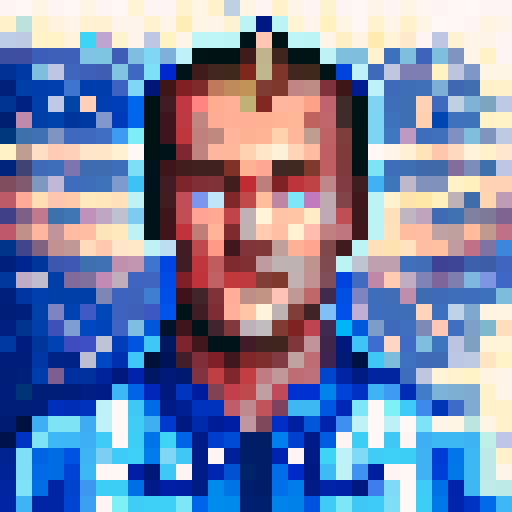 pixel portrait, Jordan Spieth, professional golfer, game icon, 32x32 pixel art, sRGB, skill art, close up, detailed facial expression, intense gaze, focused eyes, determined look, golf club in hand