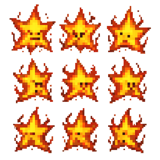 big star, dangerous, rotation spritesheet