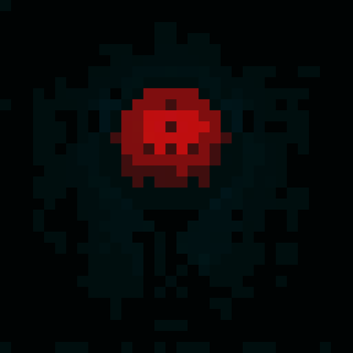 Red sphere with a rose in the middle of it