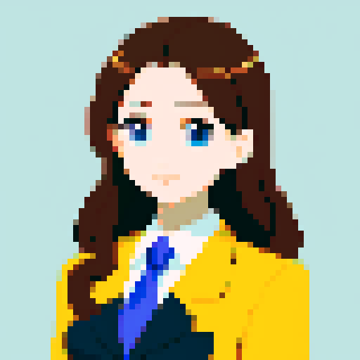 bust, secretary, middle-part hair, young female, suit, brownhair