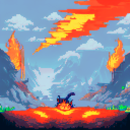 A fire imp. furry and gremlin-like. grey background.