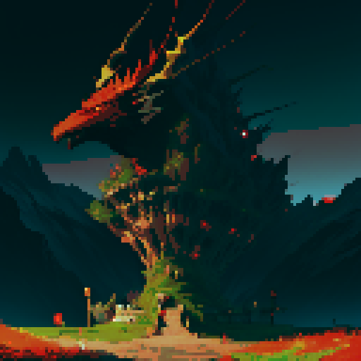 red dragon, cavern, pile of gold