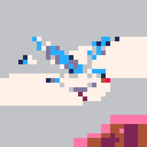 Arctic tern game character, pico-8 pixel art, flying gracefully, icy blue feathers, sharp red beak, elegant wings spread
