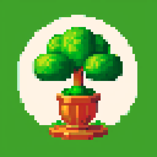 a topiary plant isometric asset in a decorative pot from an art nouveau garden
