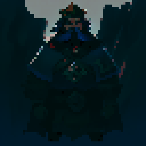 three men, king and his retinue, crown, light at the kind, dark place, king with sword, cant see eyes, eyes darken