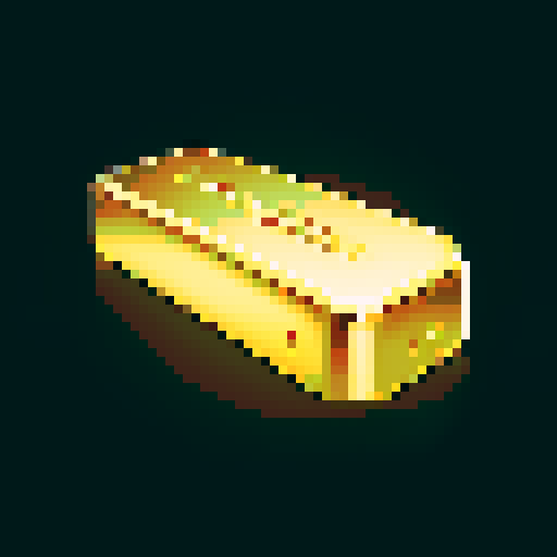 shiny gold bar, video game item icon, pixel art, sRGB