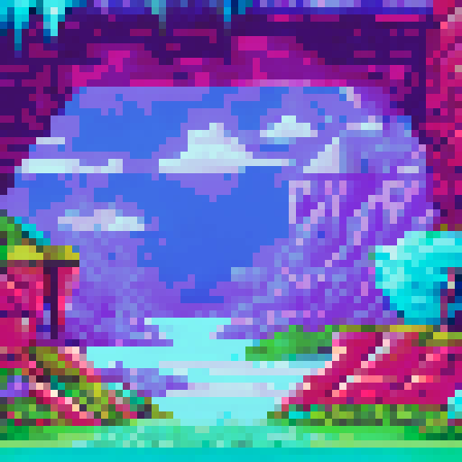 a crystal cave pink and blue