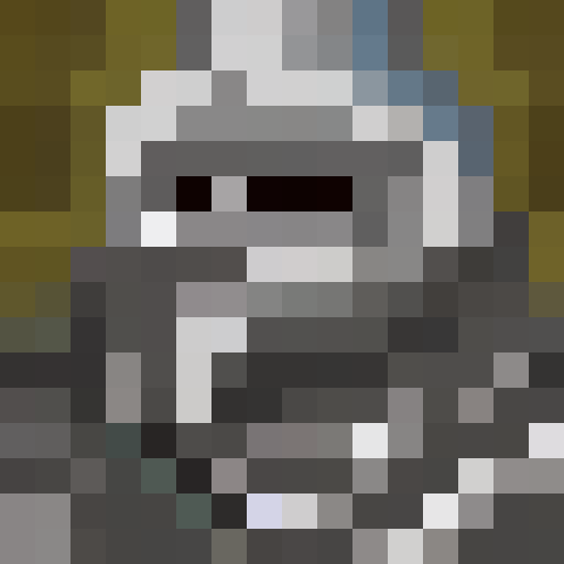 Crow's sharp beak, dark feathers, and piercing gaze staring straight ahead in a 16x16 pixel art portrait