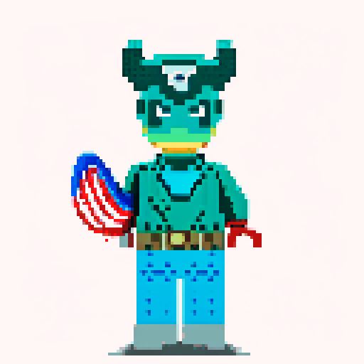 Captain America lego pixel