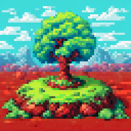 chestnut tree, green leaves, brown trunk, fantasy top-down RPG with an orthogonal camera, not isometric