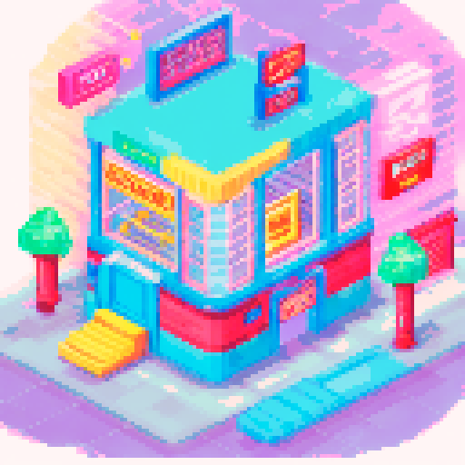 I want you to make a very detailed and big background for a landing page. The page is called Arcade Finance so it has to be of a very big Arcade with lot of arcade machines and very retro style

 Only take the colors from the reference image, nothing else