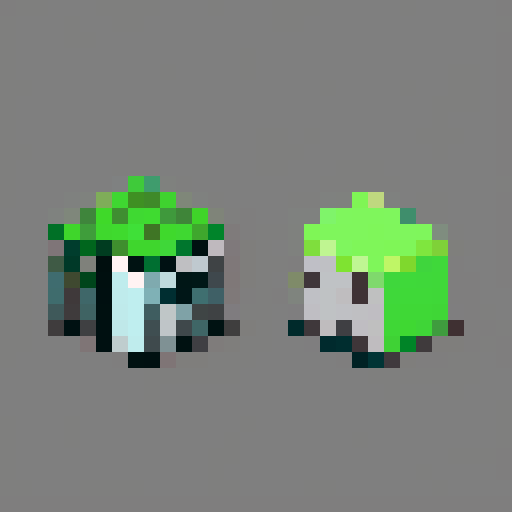 Grey and green bricks, pixel art, sRGB