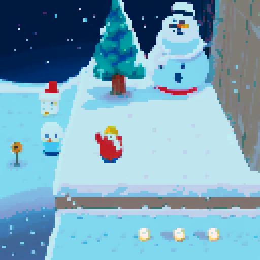 Snowy area, snowman