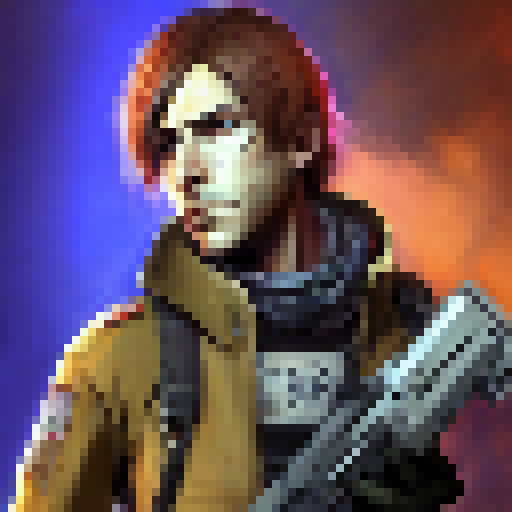 Leon Kennedy from resident evil. vivid colors, with a mangum gun.