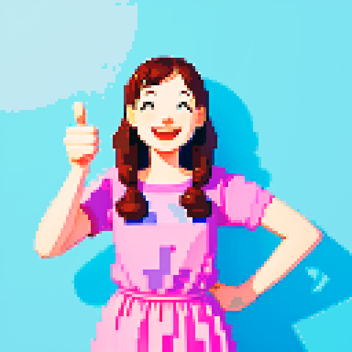 thumb up, woman, happy, blue background
