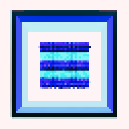 Pixel art of blueberries forming a rectangular art frame in a playful and retro gaming style 
