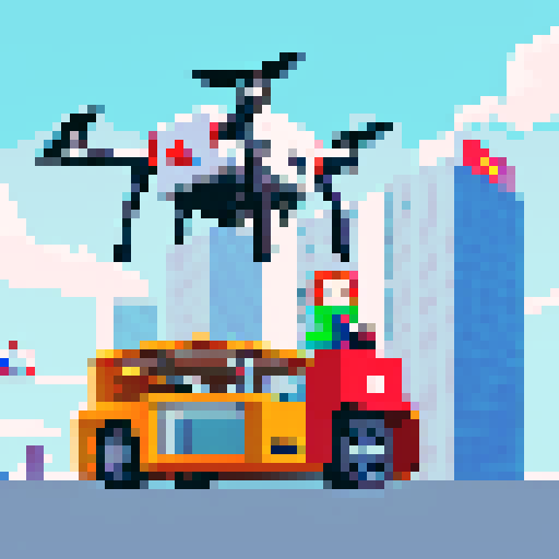 I want to see a drone flying to deliver a brochure to a customer 