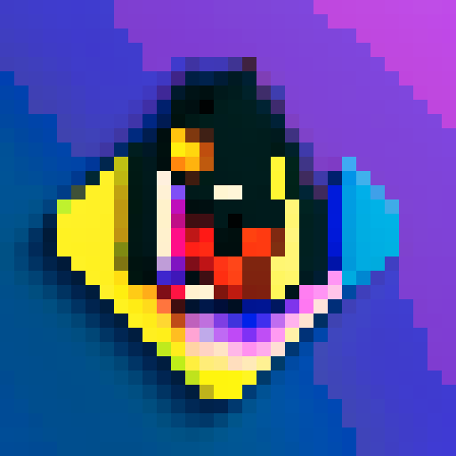 colorful art paintbrush, 32x32 badge style, bold black outline, vibrant sRGB colors