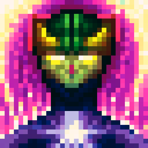 Lightning-clad wrestler, clutching championship belt, anime-style character portrait, vibrant and dynamic close-up, pixel art aesthetic.