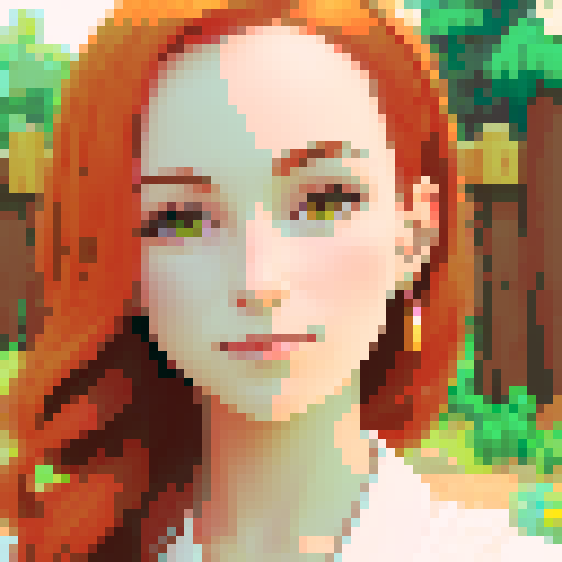 Create a stardew valley style portrait of a woman