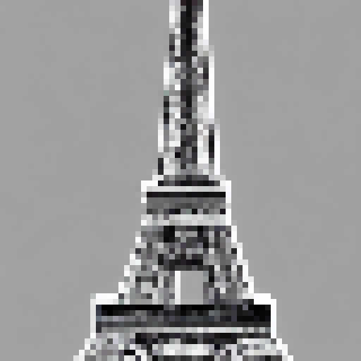 vertical flat french flag with line drawing of the eiffel tower over it
