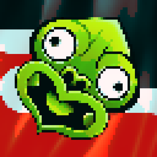 A twisted green Hei Tiki head, wide-eyed and contorted, exuding a mix of mischief and madness, stylized with bold lines and exaggerated features with māori flag in background
 