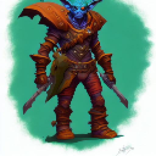 goblin warrior, cartoonish proportions, dark outline