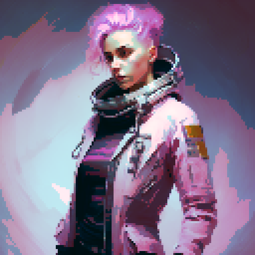 1girl, with big breasted, messy pink hair, punk girl, 