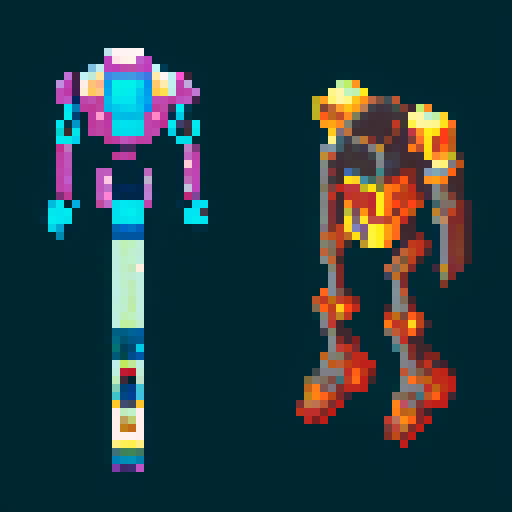 left & right space mech