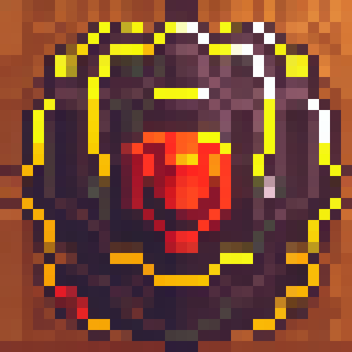 A fiery dragon shield, emblazoned with intricate golden scales and sharp red spikes