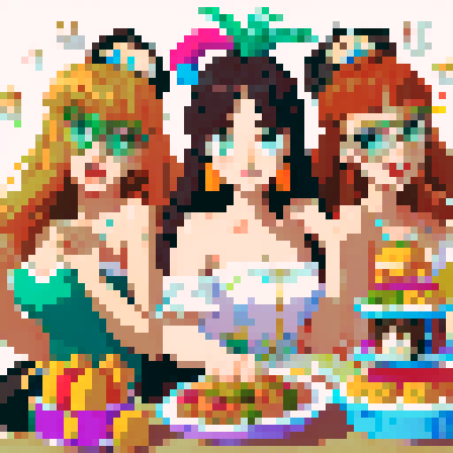 
flat illustration of a girl with many cats, cartoon style, close-up