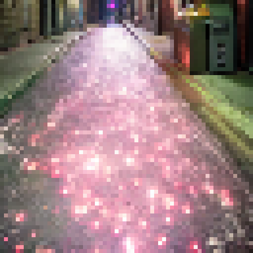 Gritty, neon-lit urban city alleyway at night, with overflowing trash cans and flickering lights creating an eerie and mysterious atmosphere.