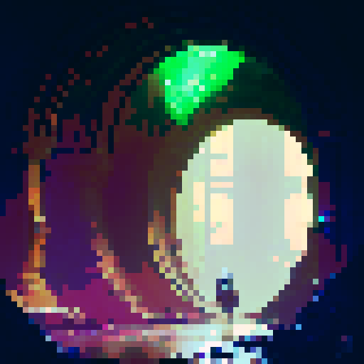 Green slime monster lurks in damp, stone brick sewer tunnel.