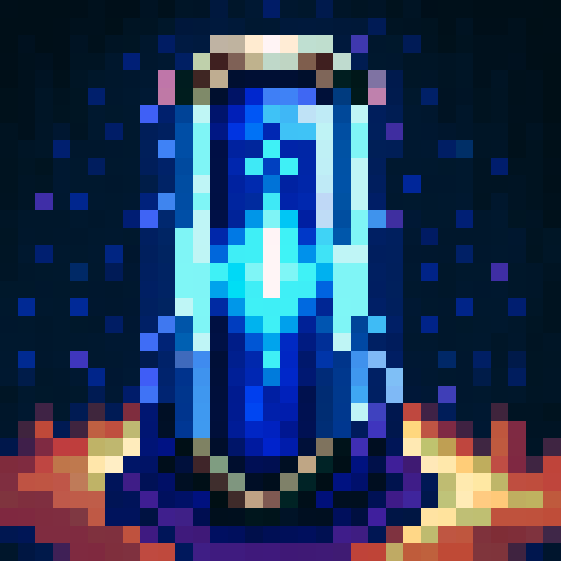 warp stone item with blue-ish energy, game icon, 32x32 pixel art, sRGB, skill art, close up, portrait