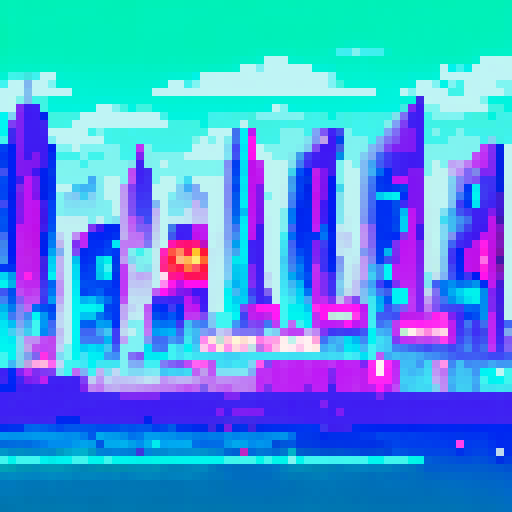 Cyberpunk casino, neon-lit, futuristic cityscape, towering skyscrapers, glowing holographic signs, bustling streets, flying cars, sleek and angular architecture, vibrant color palette,bustling crowds, high-tech slot machines, holographic card dealers, futuristic gambling tables