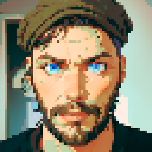 portrait man with blue eyes and beard