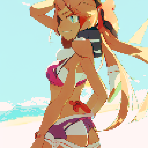 Beautiful girl, anime style, bikini