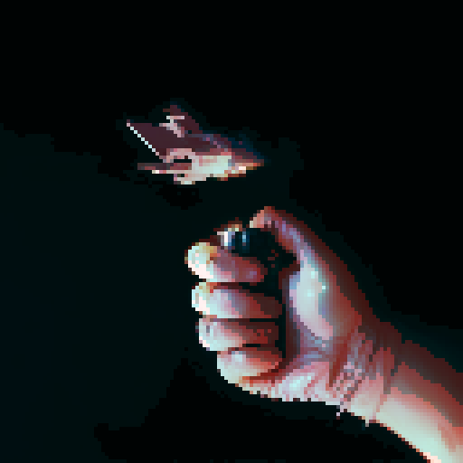 Hand holding lighter, spark, light