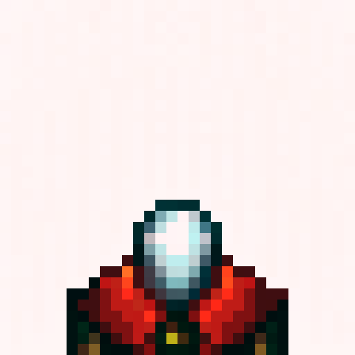 armor, intricate details, metallic texture, shiny surface, embossed patterns, engraved symbols, worn edges, weathered appearance, reflections, pixelated design, vibrant colors, illuminated accents, epic pose, heroic expression, intense gaze, battle scars