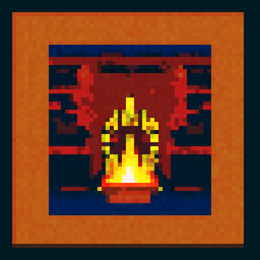 Ritual Fire Dance by Manuel de Falla, album cover, in pixel art style