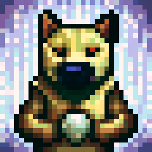 hachiko, fluffy, furry, game icon, 32x32 pixel art, sRGB, skill art, close up, portrait